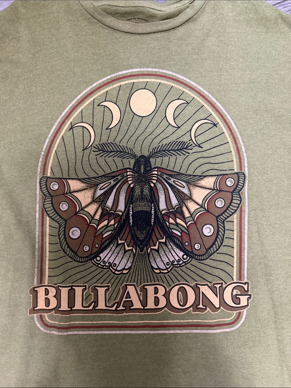 Billabong Olive and Pink Moth Wall Art Print